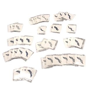 Fingerstache Temporary Black Tattoos Assorted 42 CT